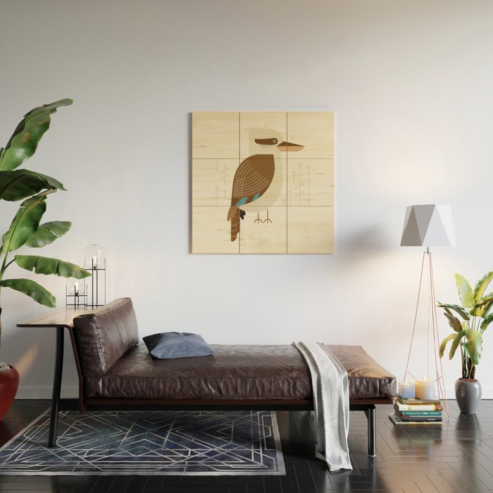 Laughing Kookaburra, Bird of Australia Wood Wall Art Gallery Image 2