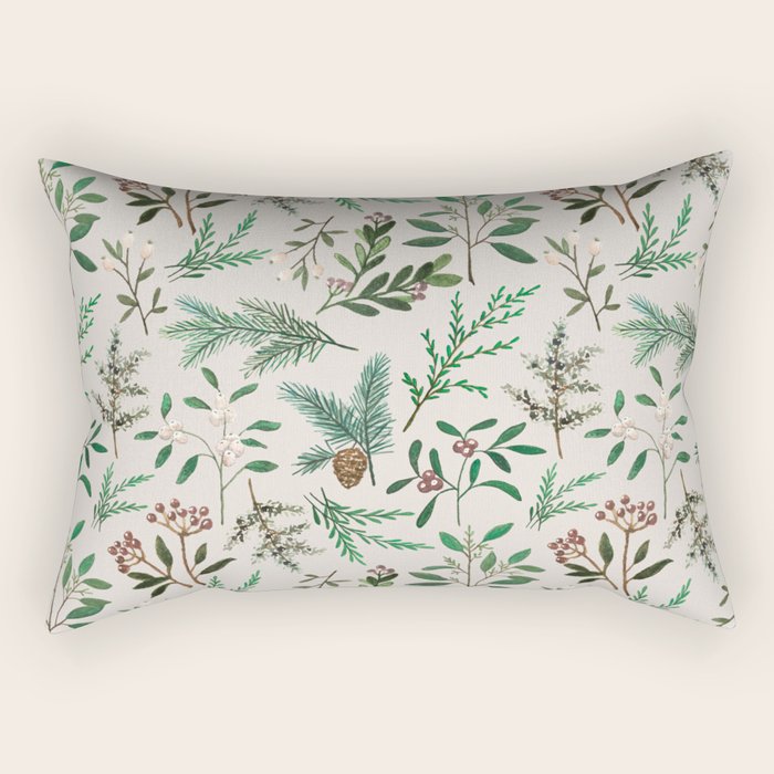 Winter Berry Pattern Rectangular Pillow Gallery Image 2