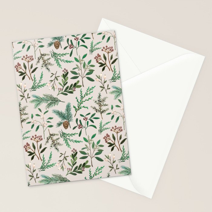 Winter Berry Pattern Stationery Card Gallery Image 2