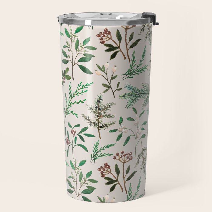 Winter Berry Pattern Travel Mug Gallery Image 2