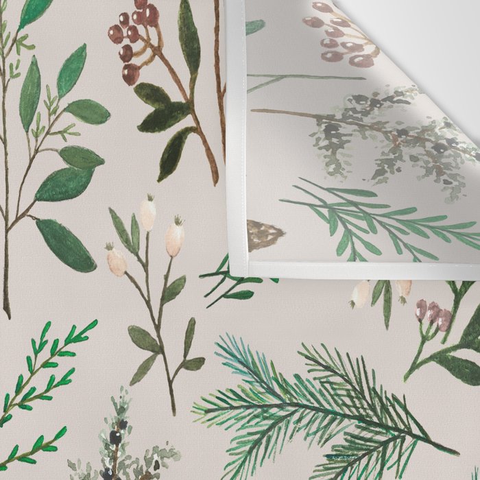 Winter Berry Pattern Wall Tapestry Gallery Image 3