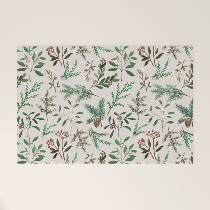 Winter Berry Pattern Welcome Mat Gallery Image 1