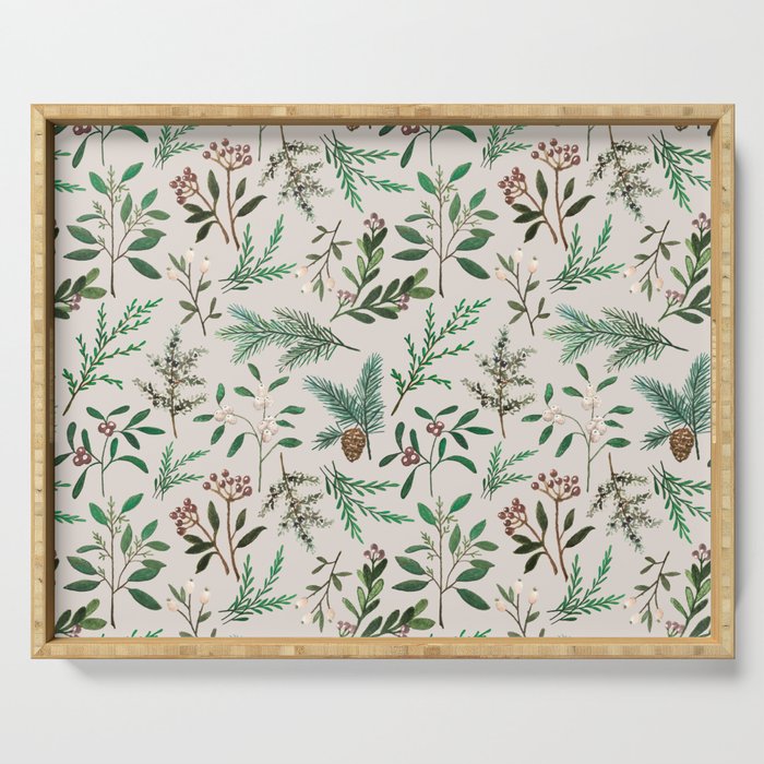 Winter Berry Pattern Serving Tray Gallery Image 1