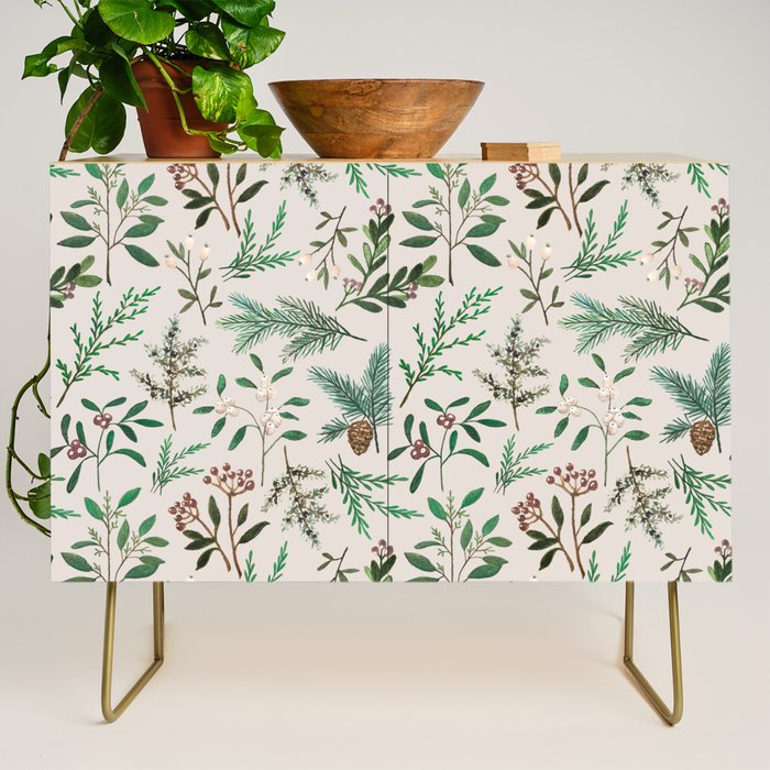Winter Berry Pattern Credenza Gallery Image 1