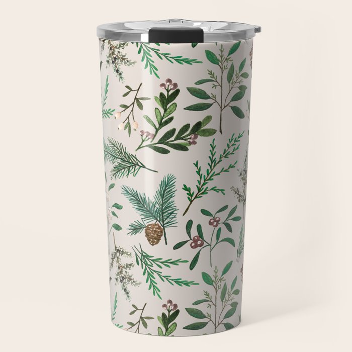 Winter Berry Pattern Travel Mug Gallery Image 1