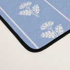 Cozy Vintage Cottage Flowers and Stripes Light Blue and White Pattern Desk Mat Gallery Image 4
