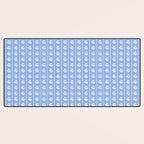 Cozy Vintage Cottage Flowers and Stripes Light Blue and White Pattern Desk Mat Gallery Image 3