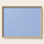 Cozy Vintage Cottage Flowers and Stripes Light Blue and White Pattern Serving Tray Gallery Image 1
