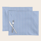 Cozy Vintage Cottage Flowers and Stripes Light Blue and White Pattern Placemat Gallery Image 1