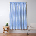 Cozy Vintage Cottage Flowers and Stripes Light Blue and White Pattern Window Curtain Gallery Image 5