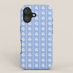 Cozy Vintage Cottage Flowers and Stripes Light Blue and White Pattern iPhone Case Gallery Image 1