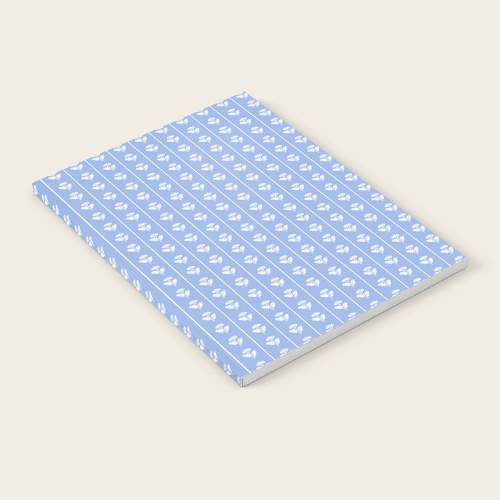 Cozy Vintage Cottage Flowers and Stripes Light Blue and White Pattern Notebook Gallery Image 2