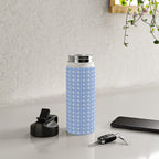 Cozy Vintage Cottage Flowers and Stripes Light Blue and White Pattern Water Bottle Gallery Image 4
