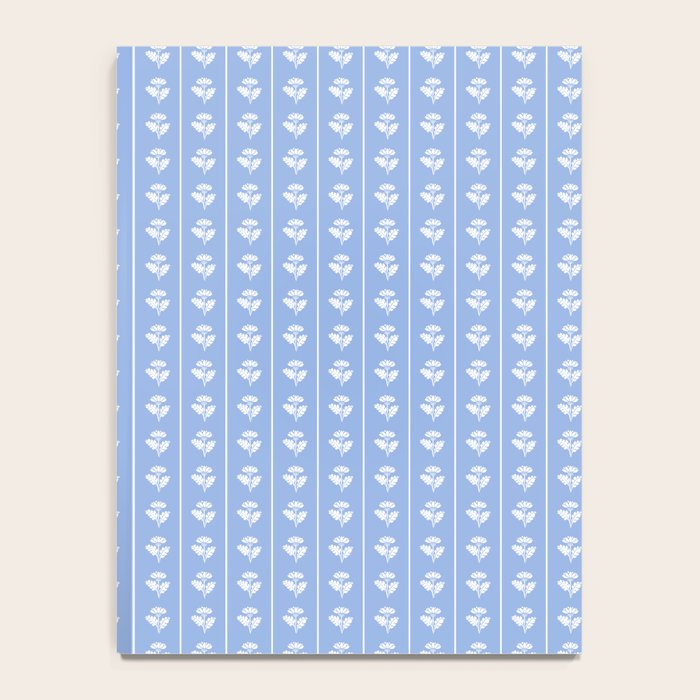 Cozy Vintage Cottage Flowers and Stripes Light Blue and White Pattern Notebook Gallery Image 4