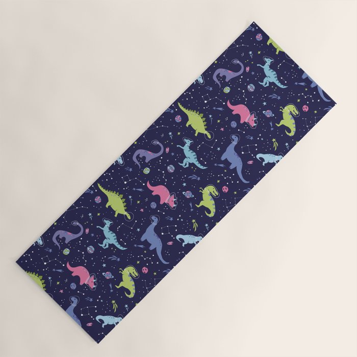 Dinosaurs in Space Yoga Mat Gallery Image 1