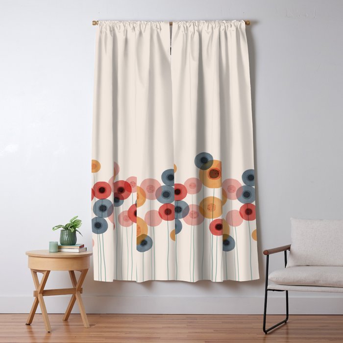 Landscape of flowers and dandelions Window Curtain Gallery Image 5