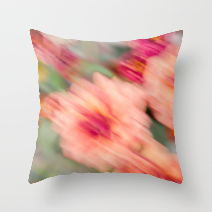Moving Flowers | Abstract Floral Photography Throw Pillow Gallery Image 1