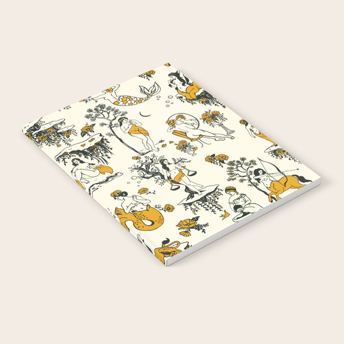 Zodiac Toile Pattern With Cream Colored Background. Notebook Gallery Image 1