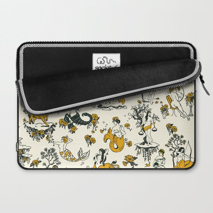 Zodiac Toile Pattern With Cream Colored Background. Laptop Sleeve Gallery Image 2