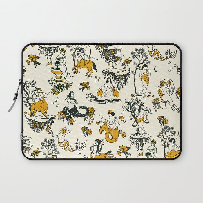 Zodiac Toile Pattern With Cream Colored Background. Laptop Sleeve Gallery Image 1