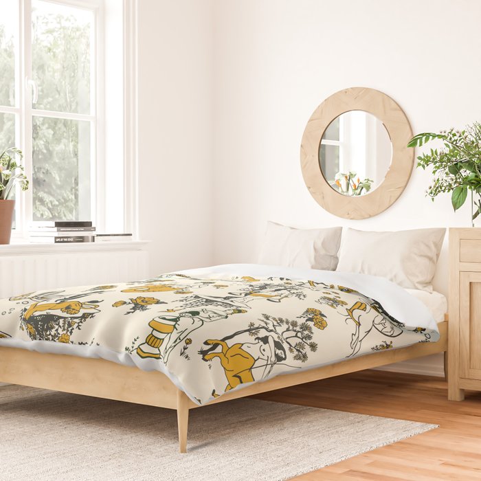 Zodiac Toile Pattern With Cream Colored Background. Duvet Cover Gallery Image 2