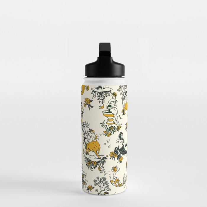 Zodiac Toile Pattern With Cream Colored Background. Water Bottle Gallery Image 3