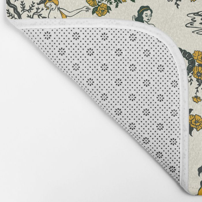 Zodiac Toile Pattern With Cream Colored Background. Bath Mat Gallery Image 2