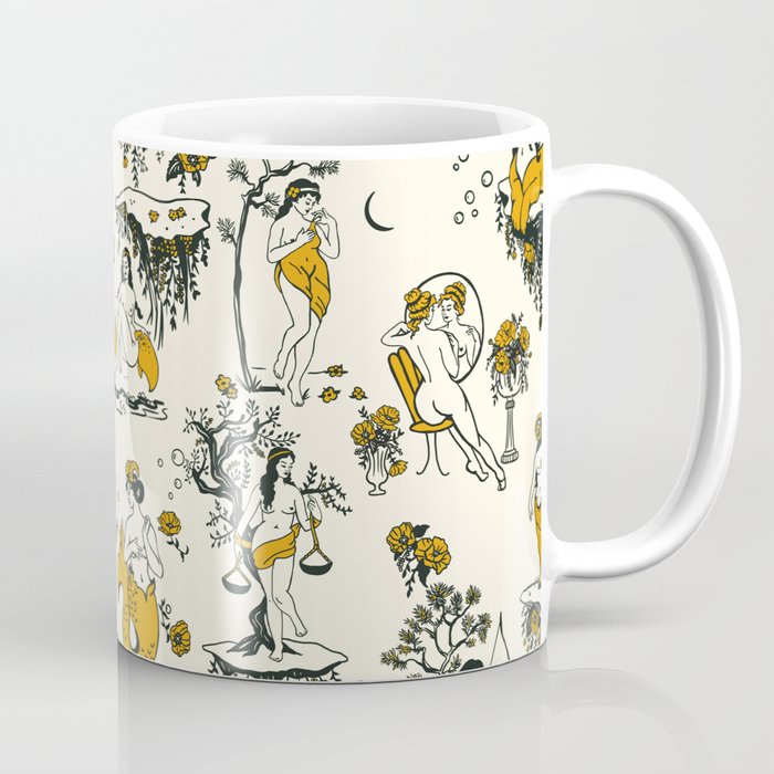 Zodiac Toile Pattern With Cream Colored Background. Coffee Mug Gallery Image 1