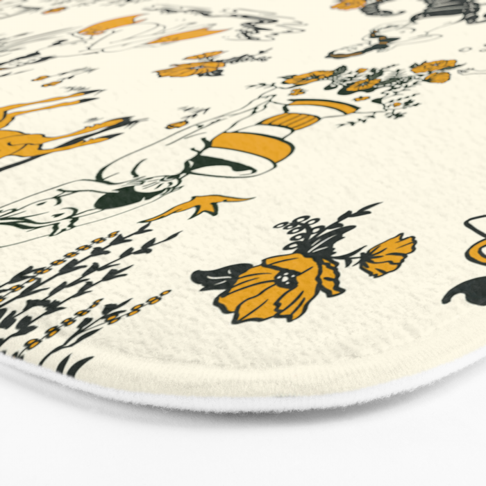 Zodiac Toile Pattern With Cream Colored Background. Bath Mat Gallery Image 3
