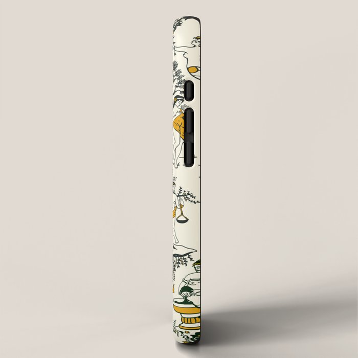 Zodiac Toile Pattern With Cream Colored Background. iPhone Case Gallery Image 2