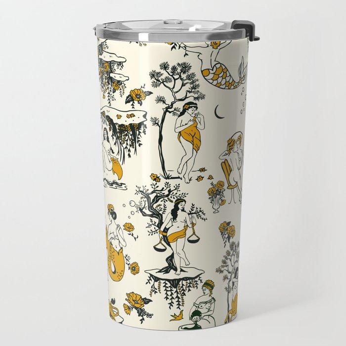 Zodiac Toile Pattern With Cream Colored Background. Travel Mug Gallery Image 2