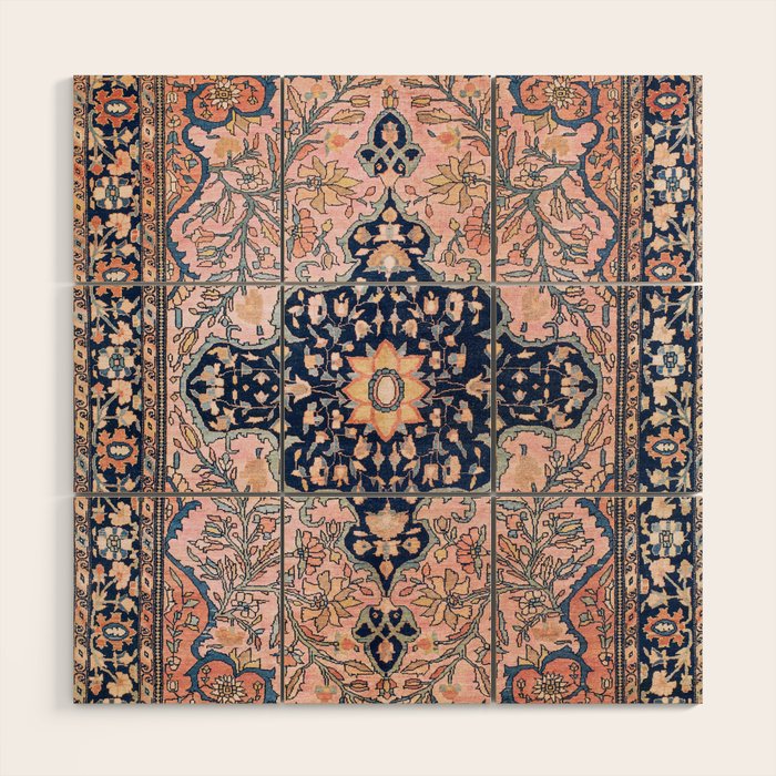 Sarouk  Antique West Persian Rug Print Wood Wall Art Gallery Image 1