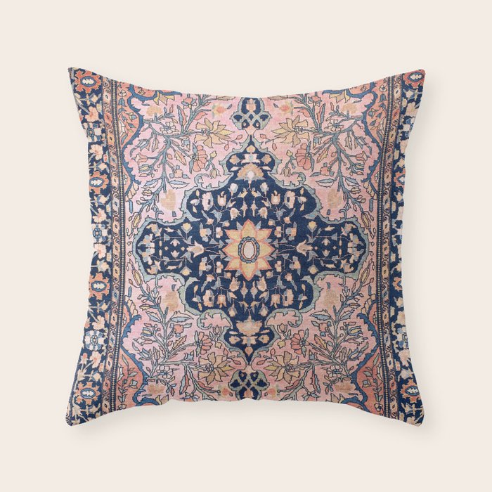 Sarouk  Antique West Persian Rug Print Throw Pillow Gallery Image 6