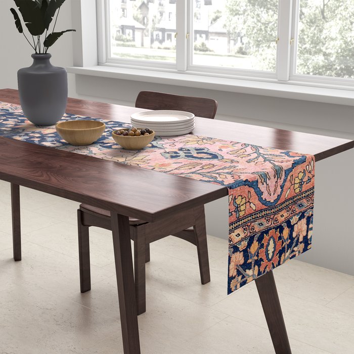 Sarouk  Antique West Persian Rug Print Table Runner Gallery Image 2