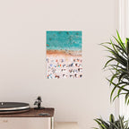 Beach Vibes, Umbrellas Print, Ocean Sea Beach People Print, Aerial Beach Summer Art Print, Aerial Photography, Summer Vibes Coastal Art Poster Gallery Image 2