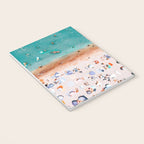 Beach Vibes, Umbrellas Print, Ocean Sea Beach People Print, Aerial Beach Summer Art Print, Aerial Photography, Summer Vibes Coastal Art Notebook Gallery Image 3