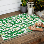 Watercolor Alligator Rainbows Outdoor Rug Gallery Image 2