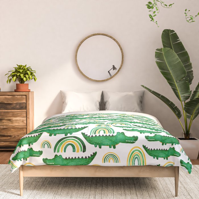 Watercolor Alligator Rainbows Comforter Gallery Image 3