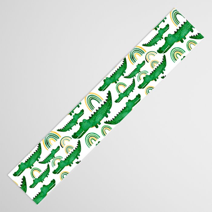 Watercolor Alligator Rainbows Table Runner Gallery Image 3