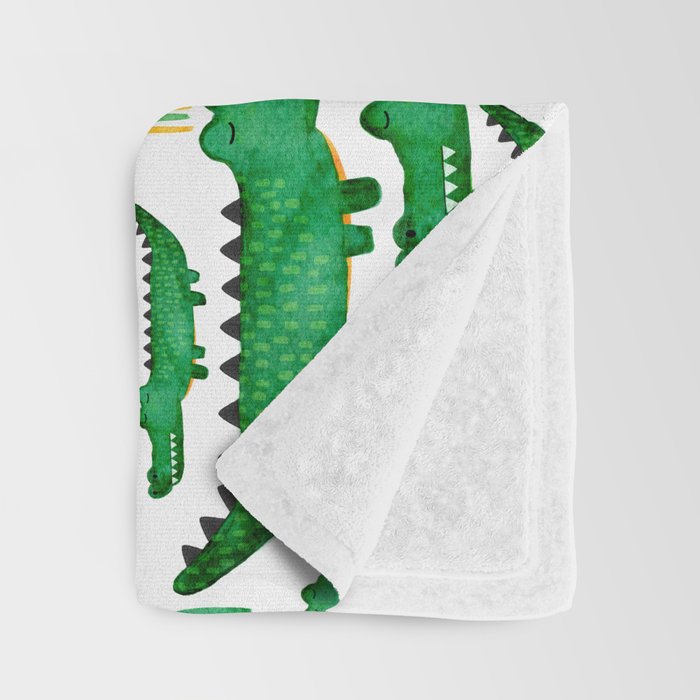 Watercolor Alligator Rainbows Throw Blanket Gallery Image 3