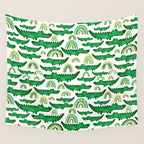 Watercolor Alligator Rainbows Wall Tapestry Gallery Image 4