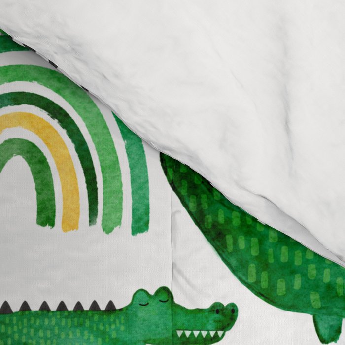 Watercolor Alligator Rainbows Comforter Gallery Image 4