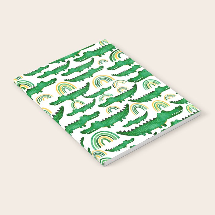 Watercolor Alligator Rainbows Notebook Gallery Image 1