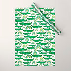 Watercolor Alligator Rainbows Wrapping Paper Gallery Image 1