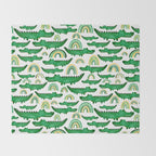 Watercolor Alligator Rainbows Throw Blanket Gallery Image 2