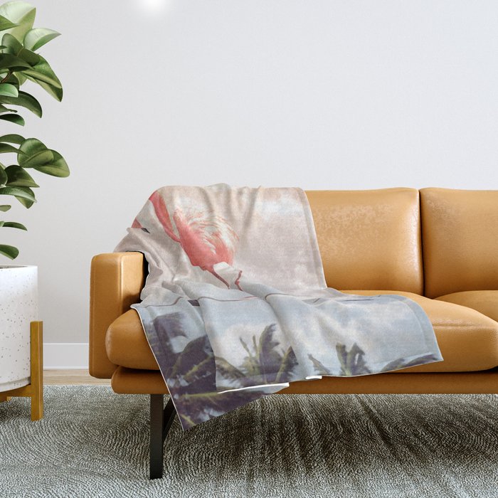 FLAMINGO & FRIENDS Throw Blanket Gallery Image 1