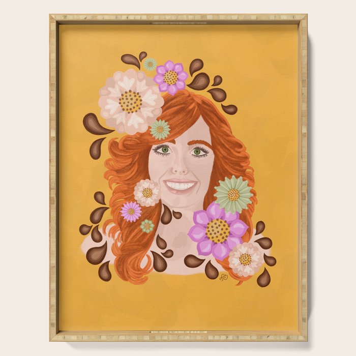 Vintage Beauty Retro Portrait Serving Tray Gallery Image 1