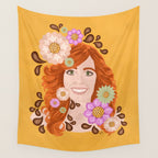Vintage Beauty Retro Portrait Wall Tapestry Gallery Image 4