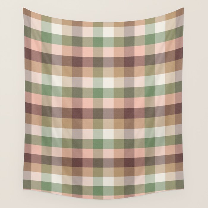 Timberland Gingham Plaid Cozy Heirloom Multi Wall Tapestry Gallery Image 4