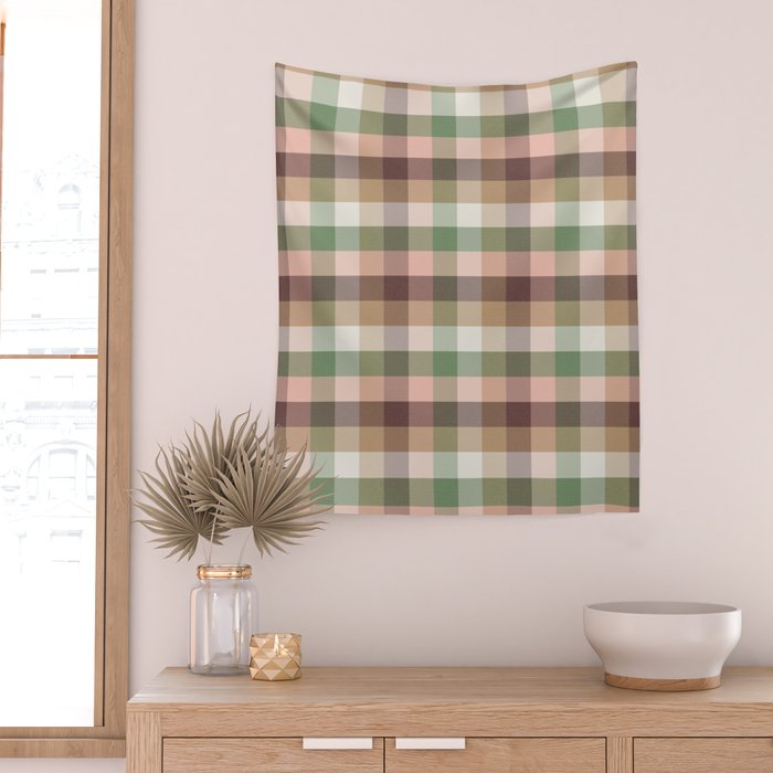 Timberland Gingham Plaid Cozy Heirloom Multi Wall Tapestry Gallery Image 2
